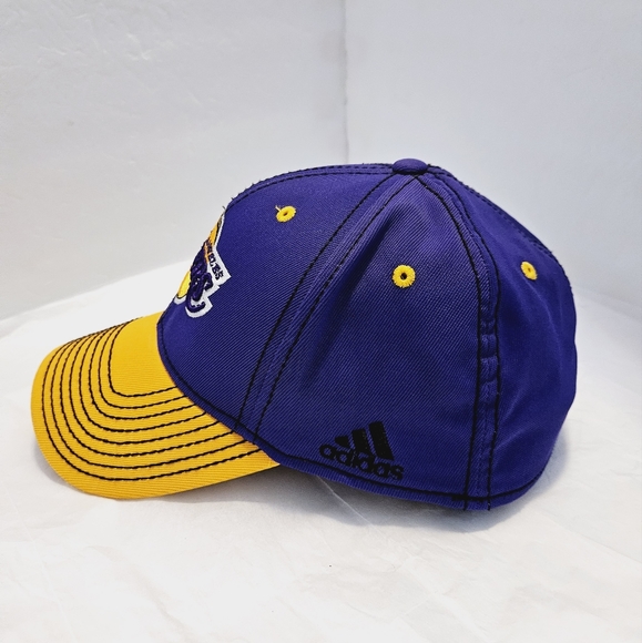 Adidas Los Angeles Lakers NBA Acrylic Team Logo Hat/Cap Size L/XL Purple/Yellow - Picture 5 of 12